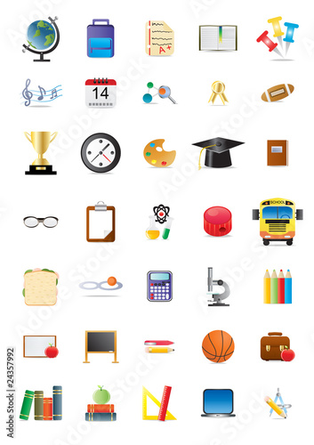 Collection of school and education icons
