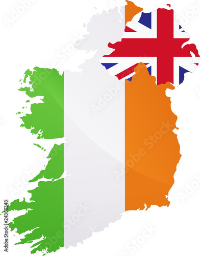 Carte de l'Irlande et de l'Irlande du nord (détouré)