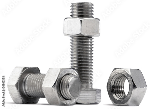 nuts and bolts on a white background