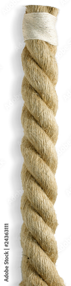 Fototapeta premium close up of a piece of rope on a white background