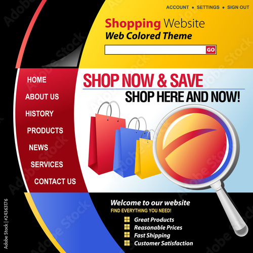 Colorful Internet Web Shopping Template