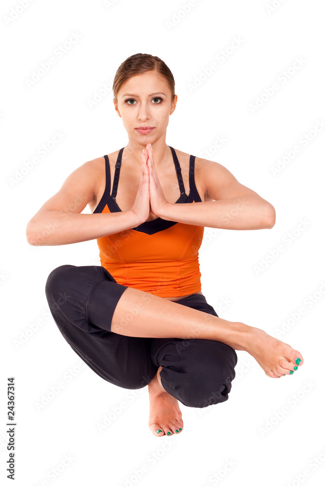 Young Fit Woman Practicing Yoga Exercise Young Fit Woman Practicing Yoga Exercise