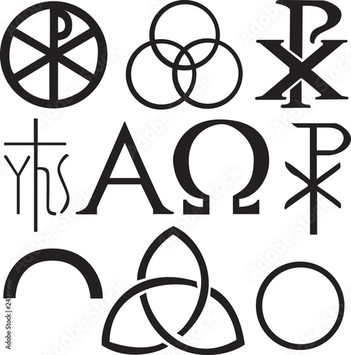 Set of christian symbols