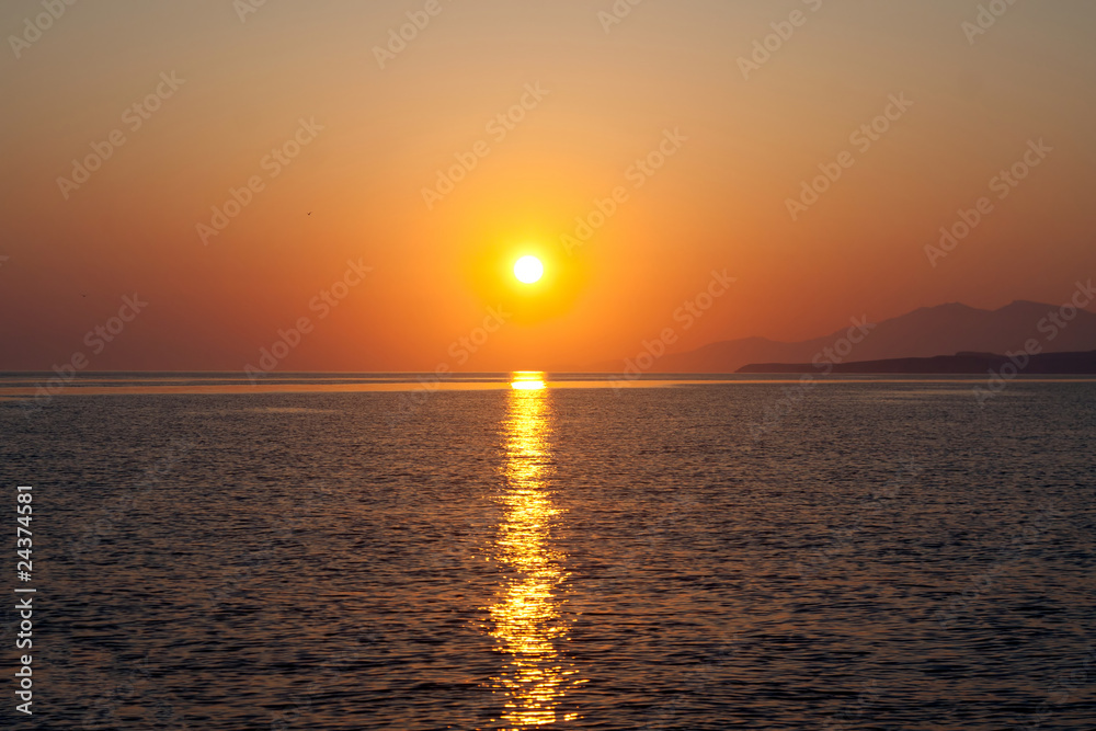 Sunrise in the sea