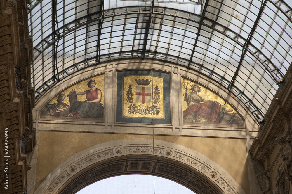 Vittorio Emanuele Shopping Gallery in Milan, Italy