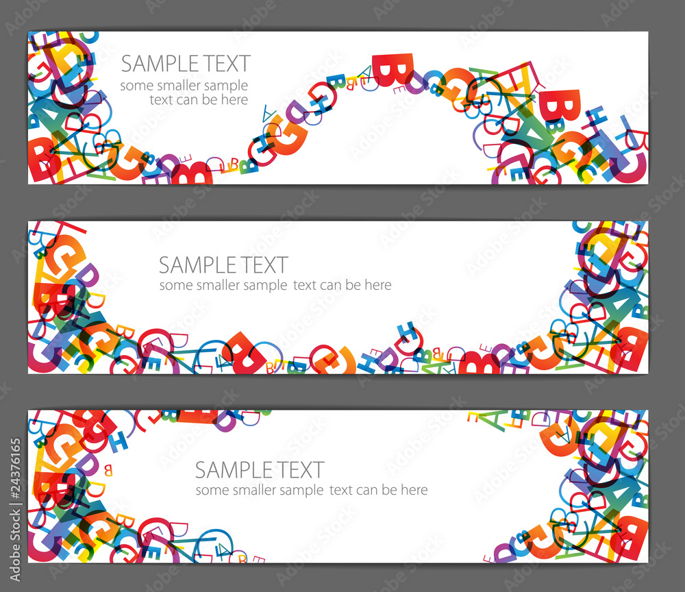 Fototapeta premium Banners with colorful rainbow numbers