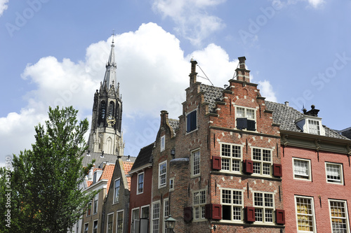 Church and houses in Delft