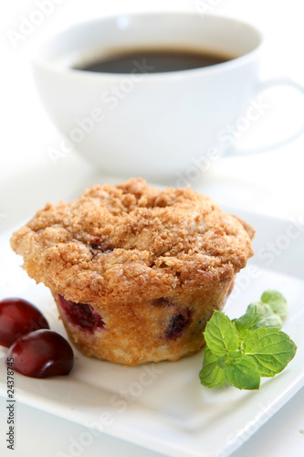 Cherry Muffin and Coffee
