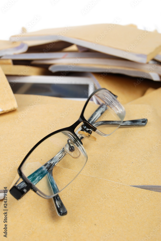 Fototapeta premium documents with glasses