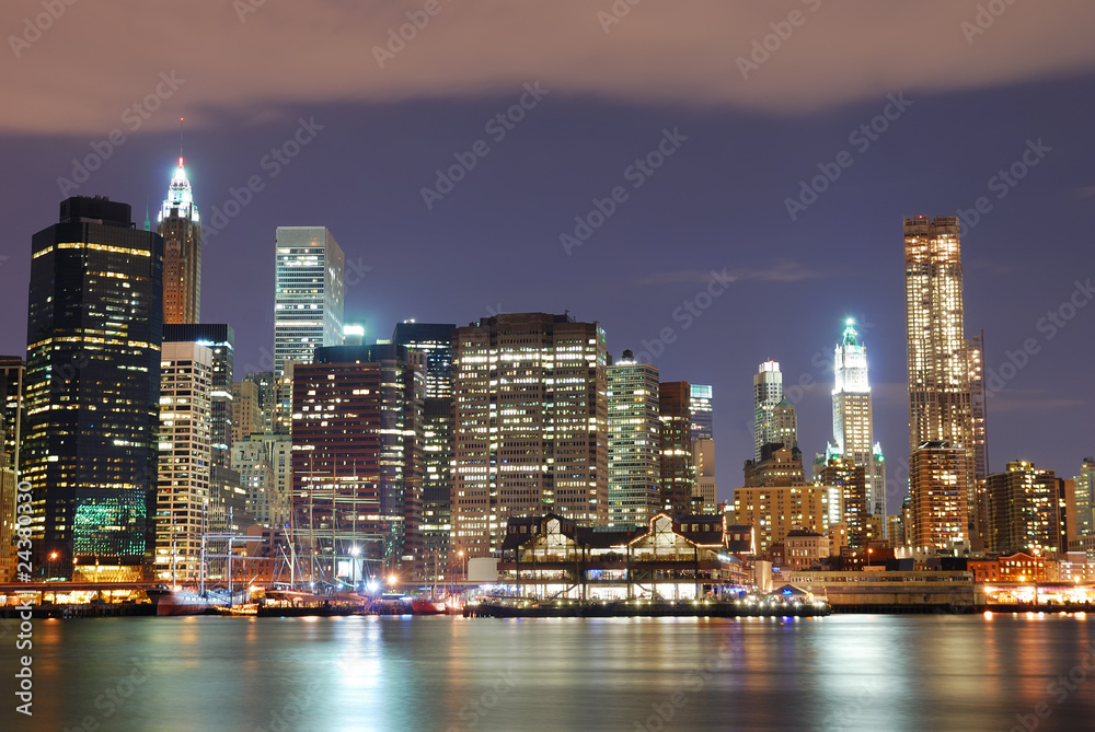 New York City skyscrapers at night New York City skyscrapers at night