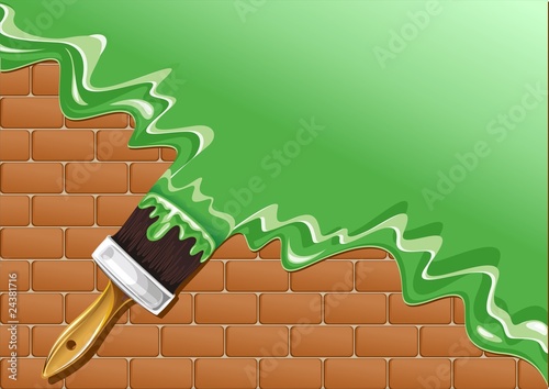 Muro di Mattoni con Pittura-Painted Brick Wall-Vector