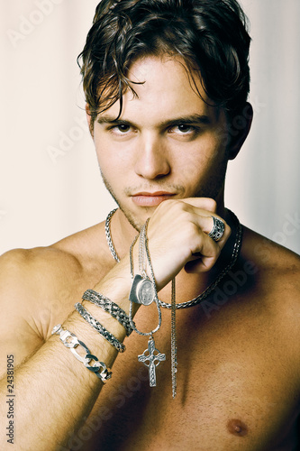 male jewelry silver model