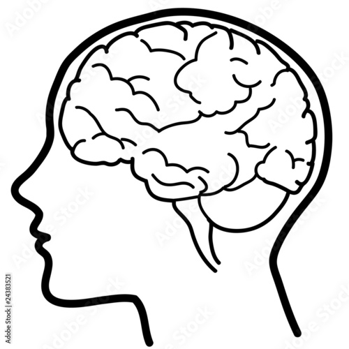 Profilo umano con emisfero cerebrale
