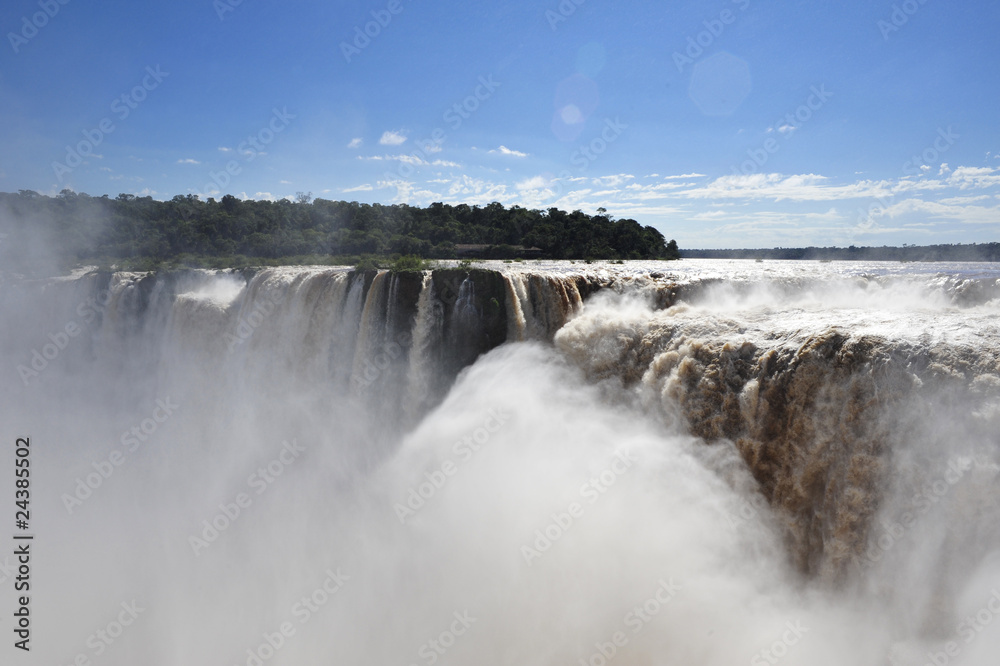 Iguazu falls in Argentina, top view Iguazu falls in Argentina, top view