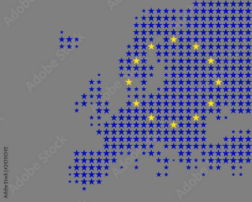 Karte und Fahne von Europa