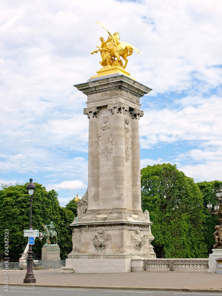 Paris - column of Alexandres III bridge