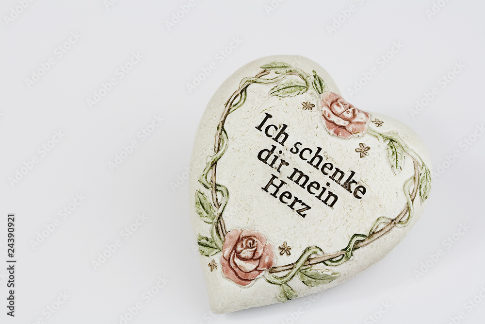 DekoHerz mit Spruch StockFoto Adobe Stock
