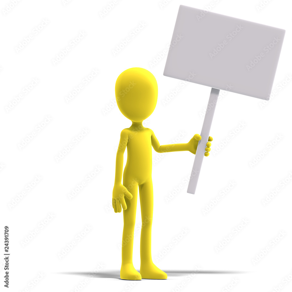 symbolic 3d male toon character show something with a blank sign symbolic 3d male toon character show something with a blank sign
