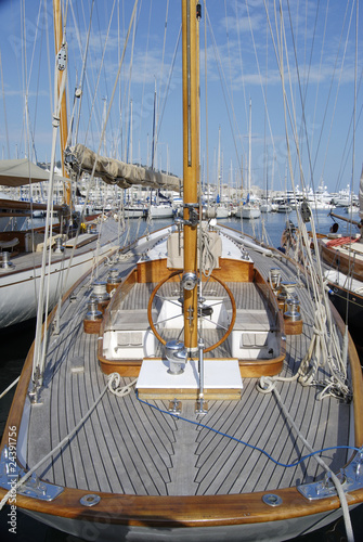 Yacht in Cannes Harbour. Cote d'Azur. France