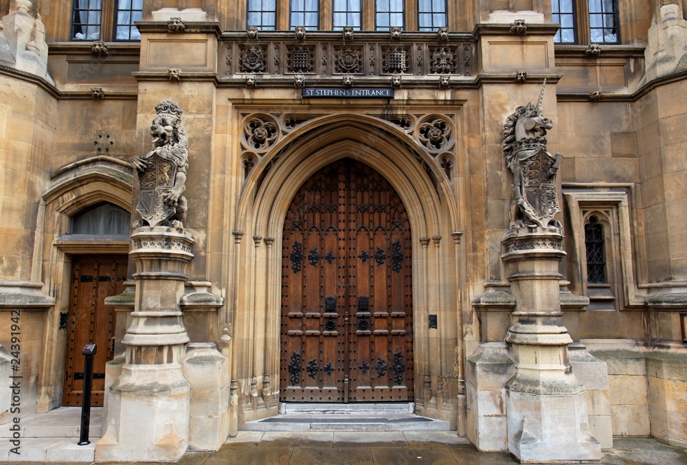 St Stephens entrance. Houses of Parliament. London. UK.