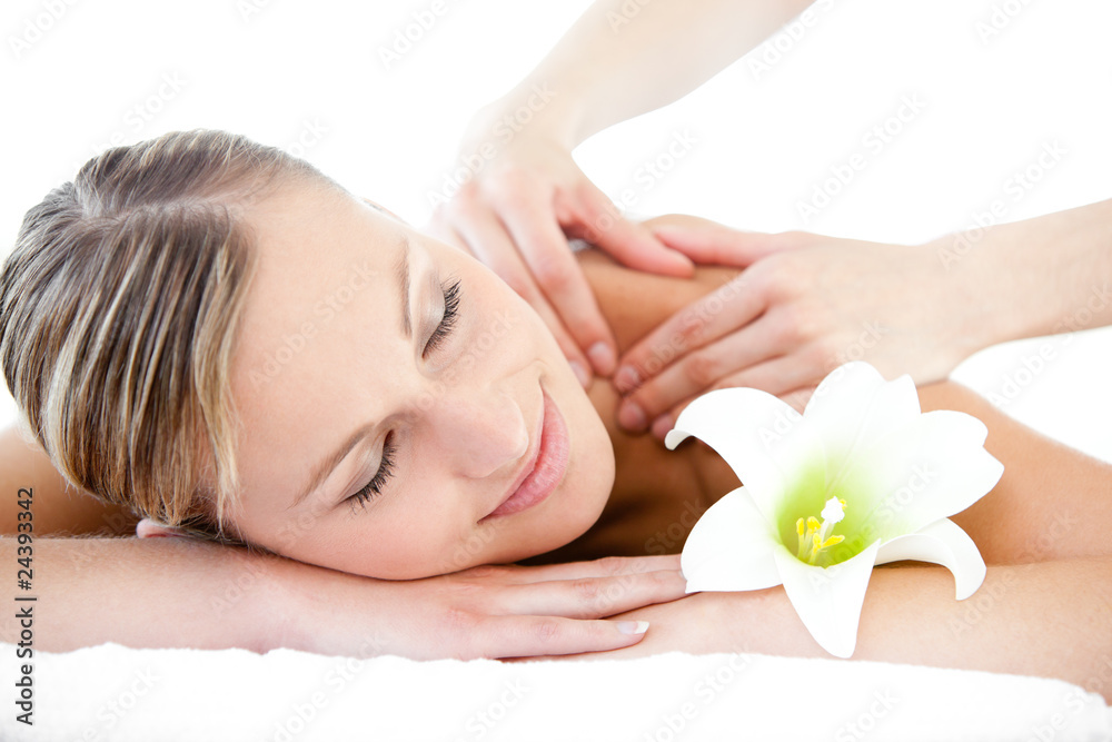 Portrait of a relaxed woman having a massage Portrait of a relaxed woman having a massage