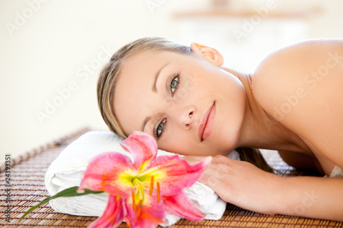 Portrait of a beautiful woman having a massage