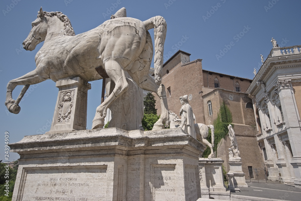 Roma, Campidoglio, i Dioscuri e S. M. Aracoeli