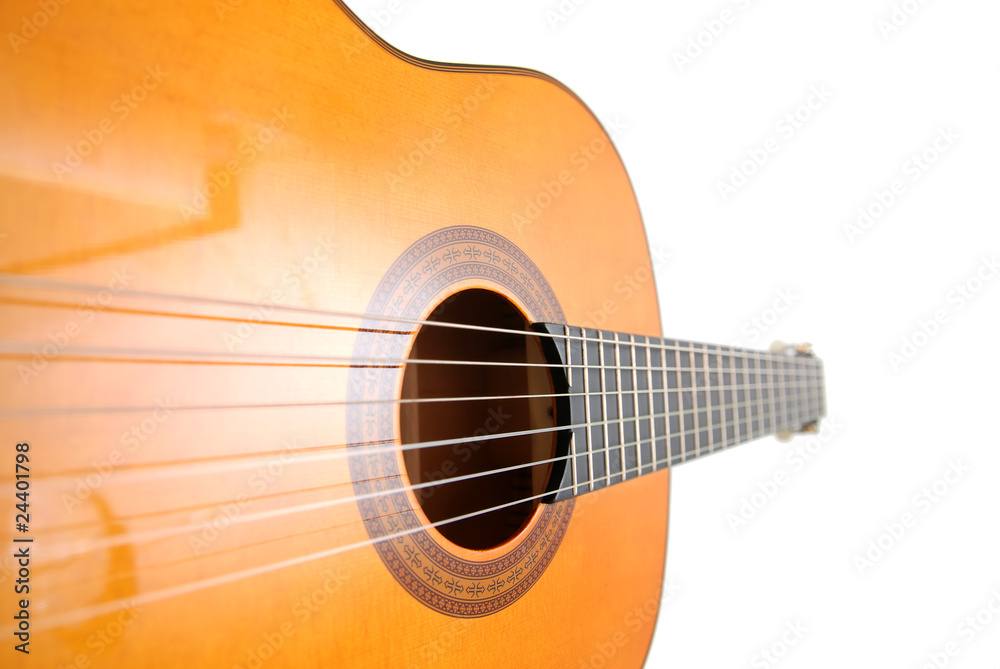 Naklejka premium classic guitar, unusual perspective