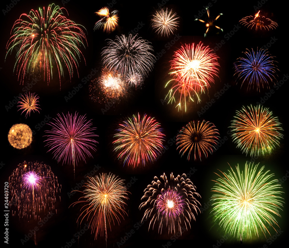 Fototapeta premium Multi Colored Fireworks Collection