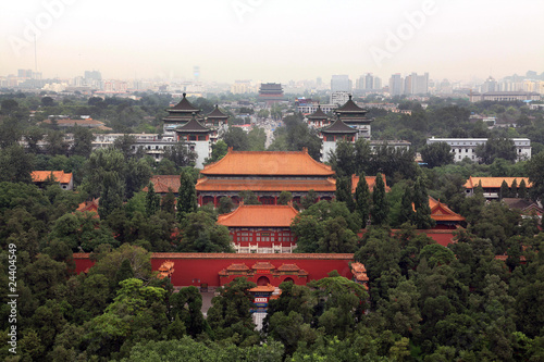 Beijing City at day. View from Jingshan Park
