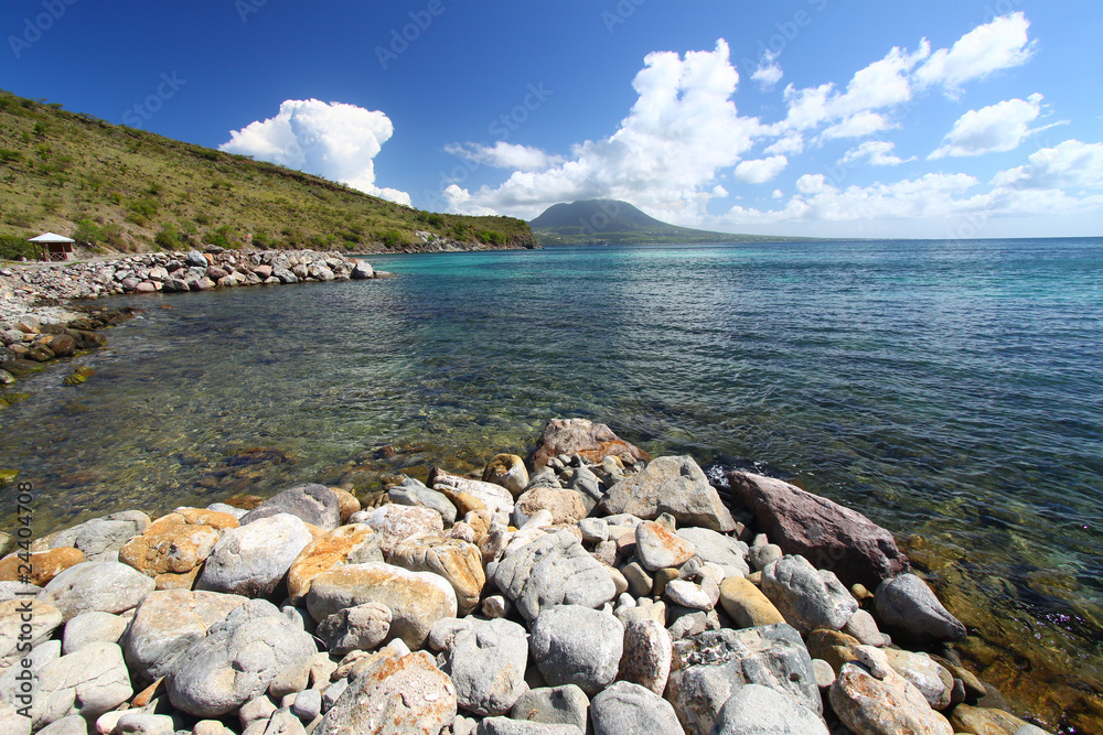 Coastline on the island of Saint Kitts.
