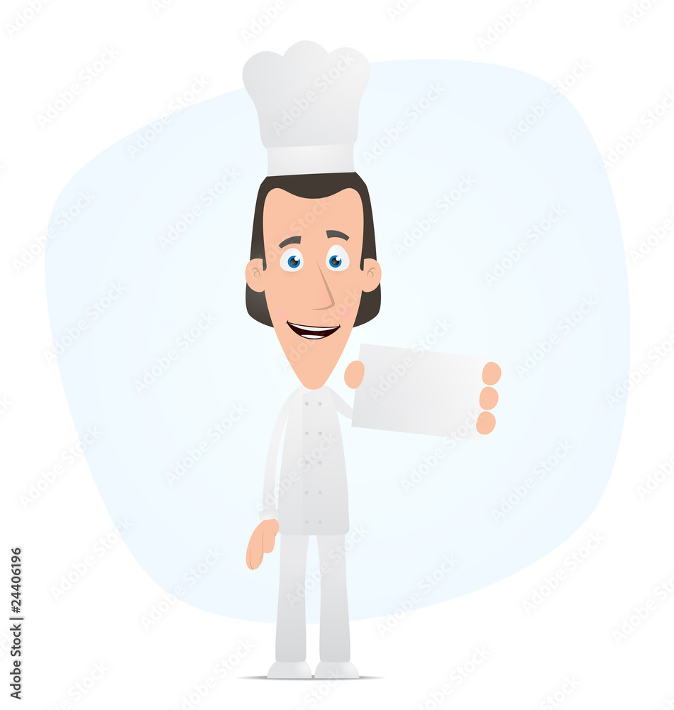 Chef with blank business card