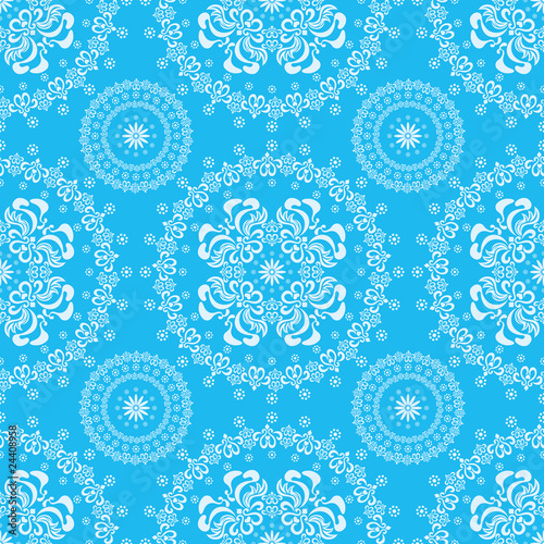 Seamless floral blue background