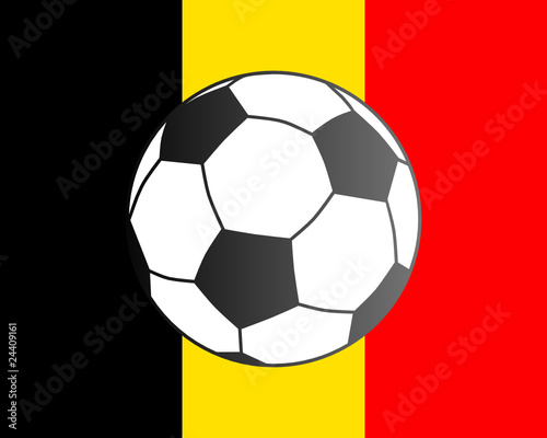 Fahne von Belgien und Fu  ball