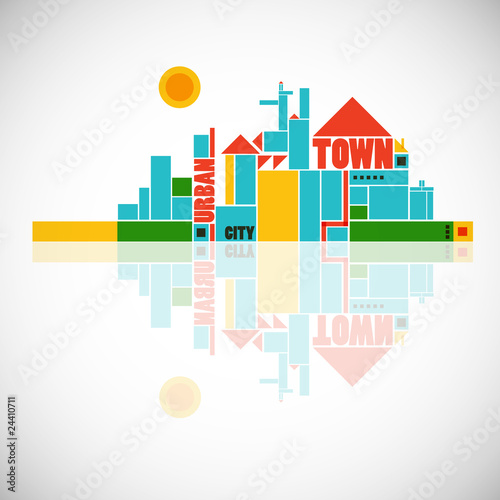 abstract town - geometric composition