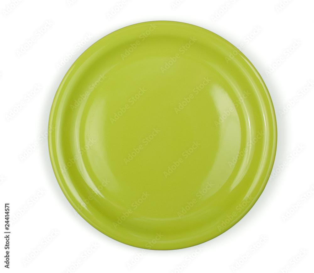 Round plate on white background Round plate on white background