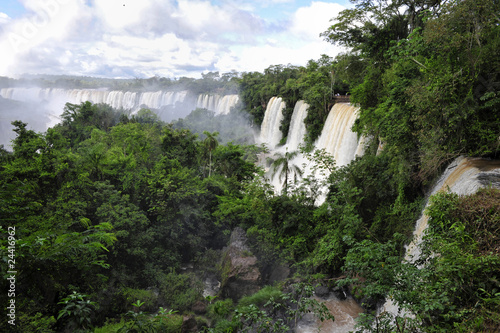 Top view of Iguazu falls in Argentina