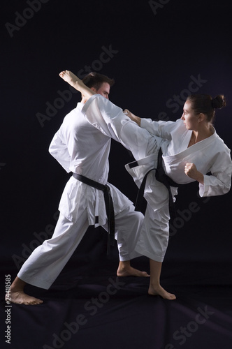 fighting karate couple photo