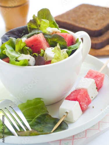 Saladfrom watermelon and feta photo