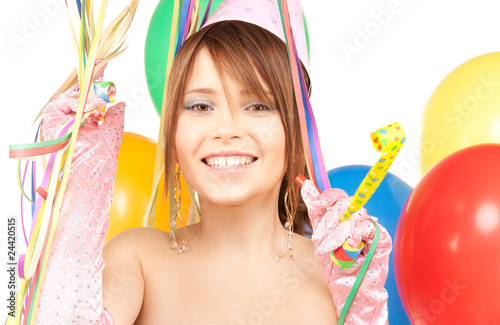 party girl with balloons