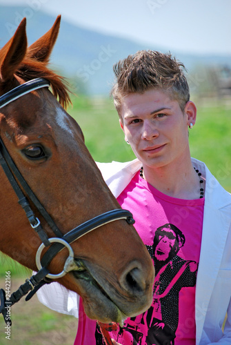 young man and horse