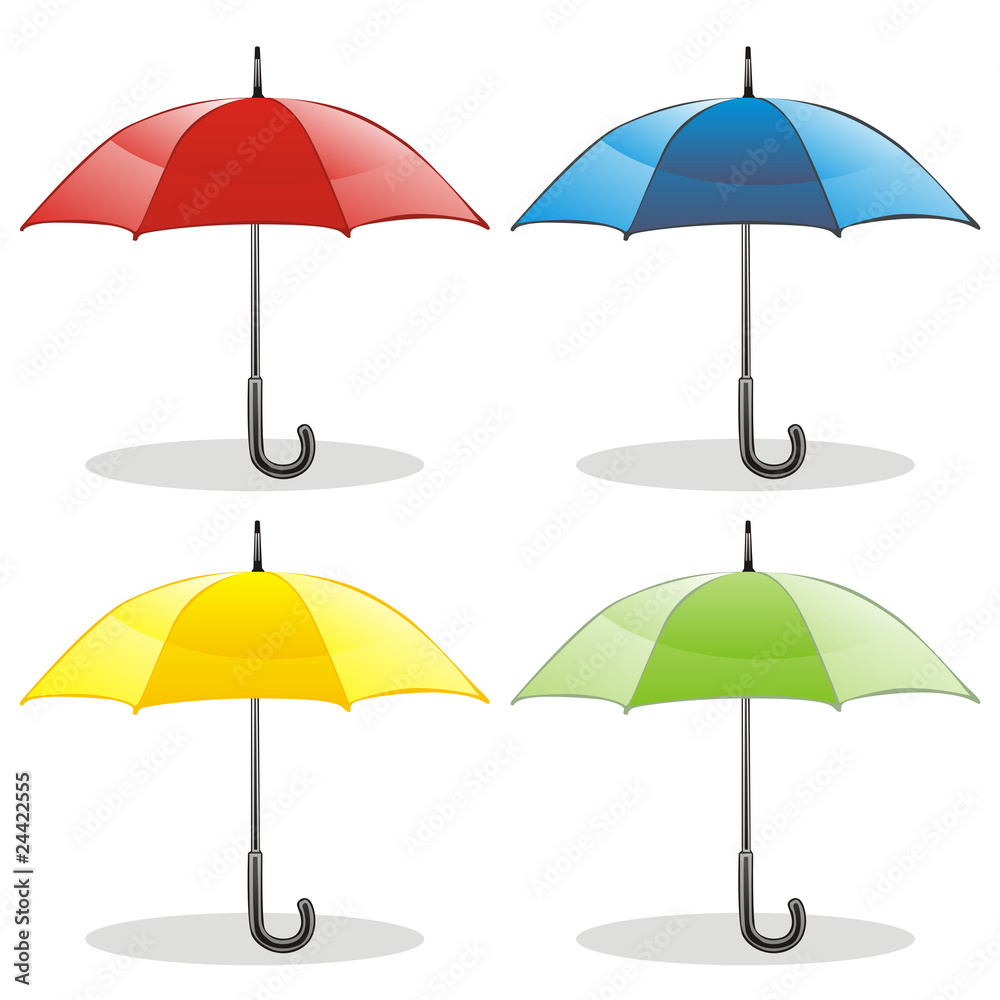 vector illustration of colored umbrellas