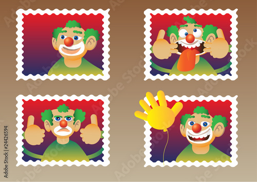 clowns on stamps