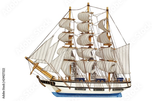 sailing-ship under full sails