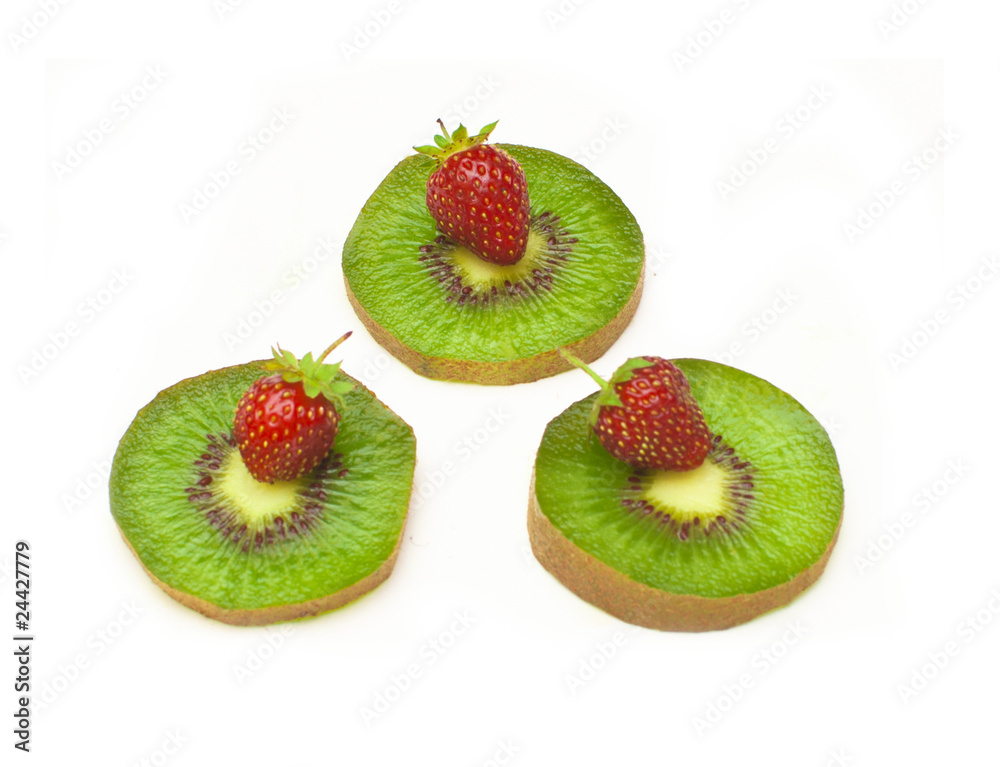 kiwi and strawberry kiwi and strawberry