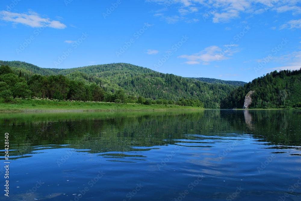 Reflection of the blue sky in pure water Reflection of the blue sky in pure water