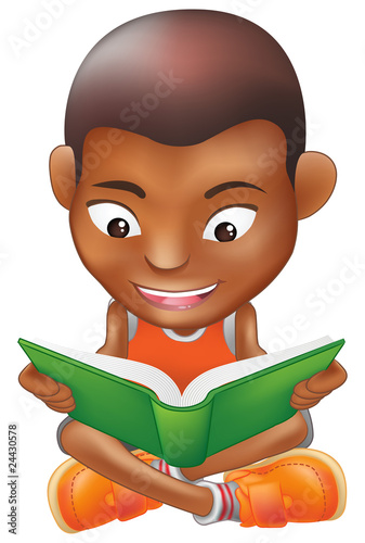 boy reading a book