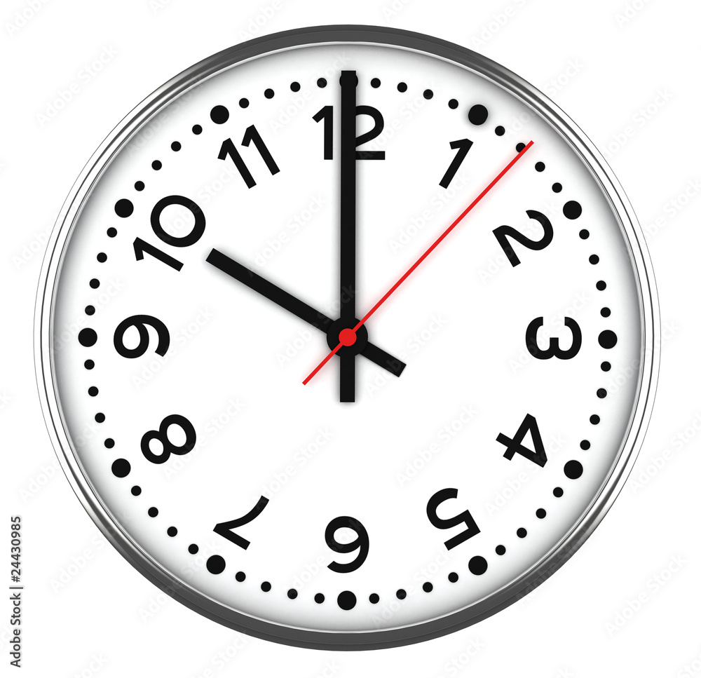 clock on white clock on white
