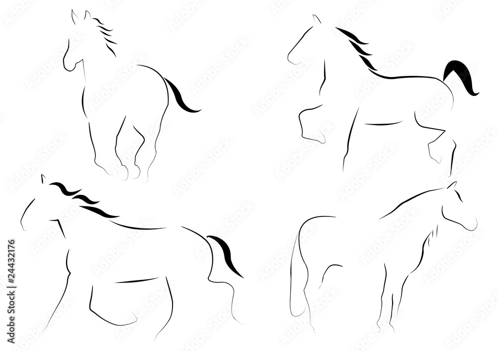 Coleccion de caballos estilizados