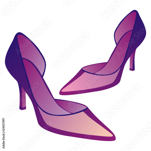 fully editable vector illustration of high heel pair of shoes